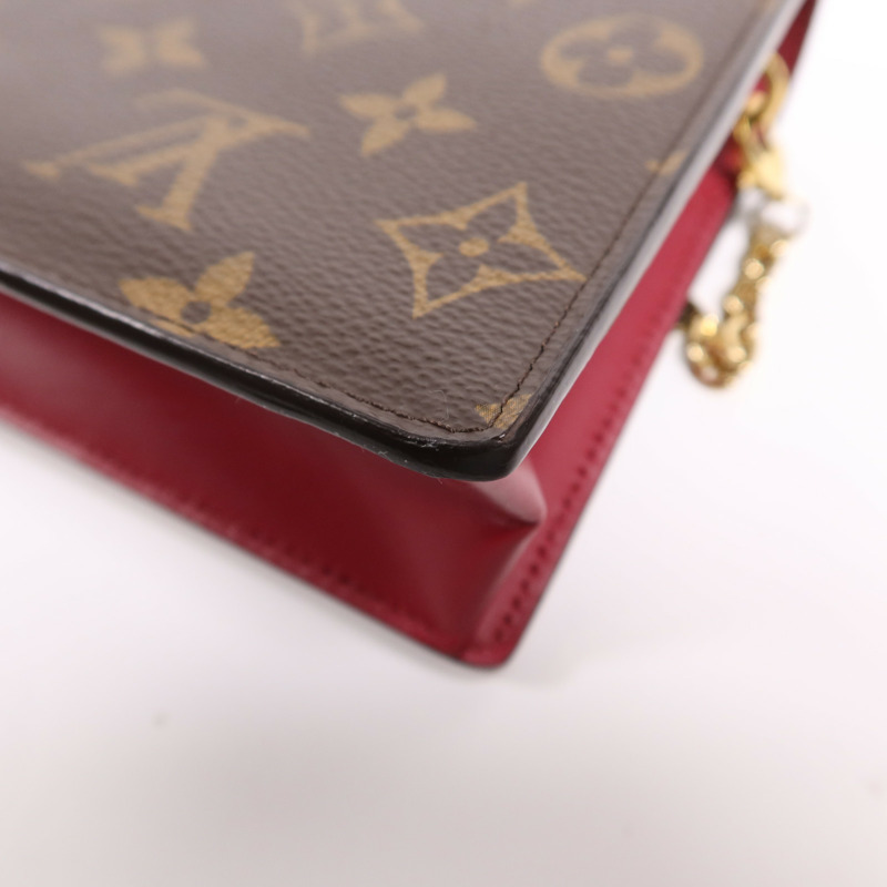 LOUIS VUITTON Monogram Portefeuille Flore金扣鏈帶肩背袋-6