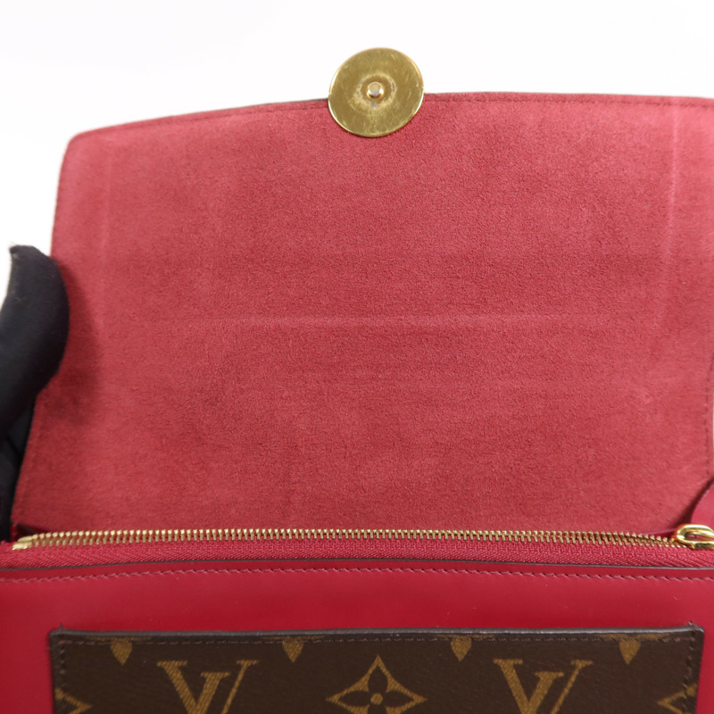 LOUIS VUITTON Monogram Portefeuille Flore金扣鏈帶肩背袋-10