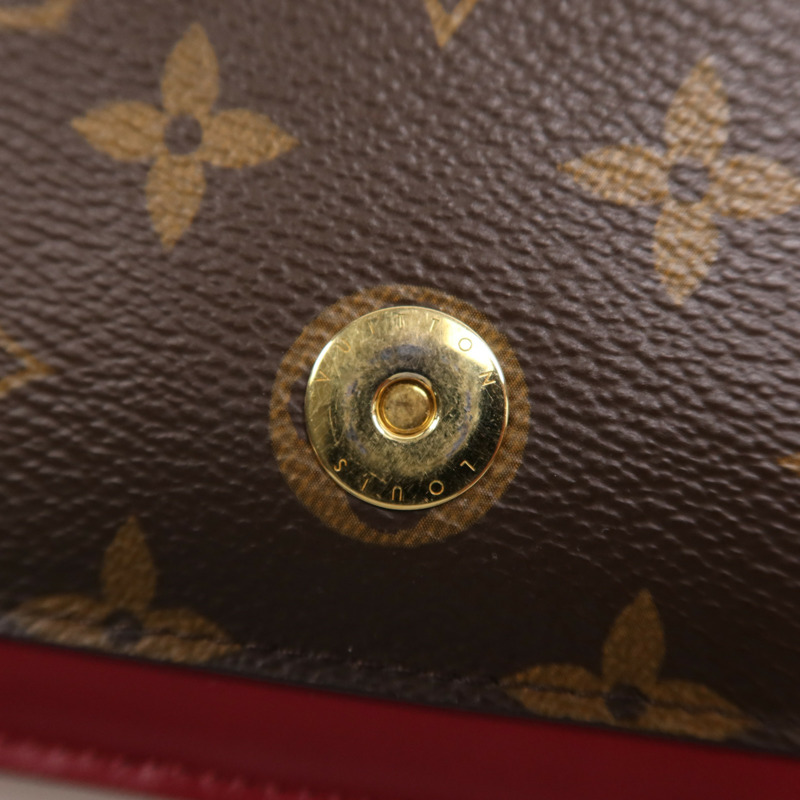 LOUIS VUITTON Monogram Portefeuille Flore金扣鏈帶肩背袋-11