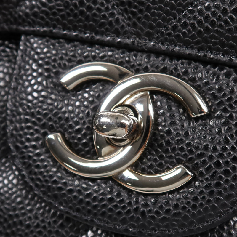 CHANEL 牛皮皮革Maxi Classic銀扣鏈帶肩背袋-11