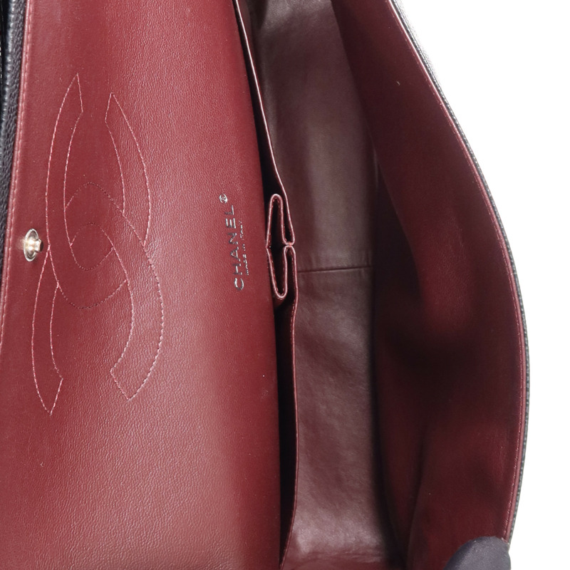 CHANEL 牛皮皮革Maxi Classic銀扣鏈帶肩背袋-16