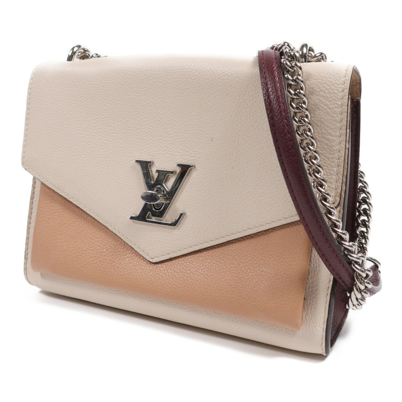 LOUIS VUITTON 牛皮皮革My Lock Me銀扣鏈帶肩背袋-1