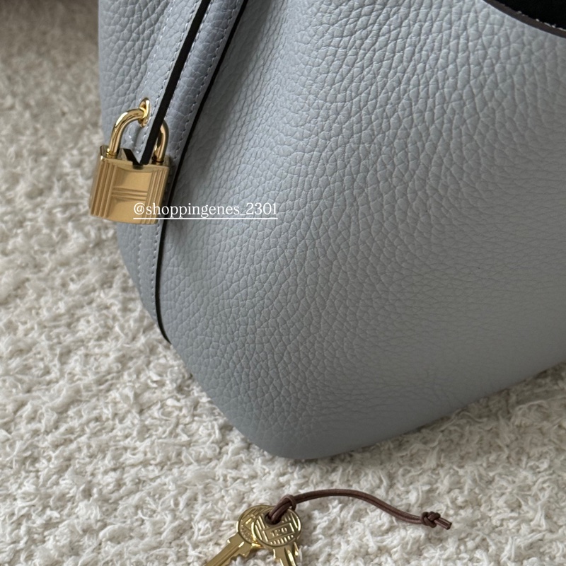 愛馬仕 Hermes 全新品 Picotin 菜籃子 18 木偶灰 P0 淡金釦-7