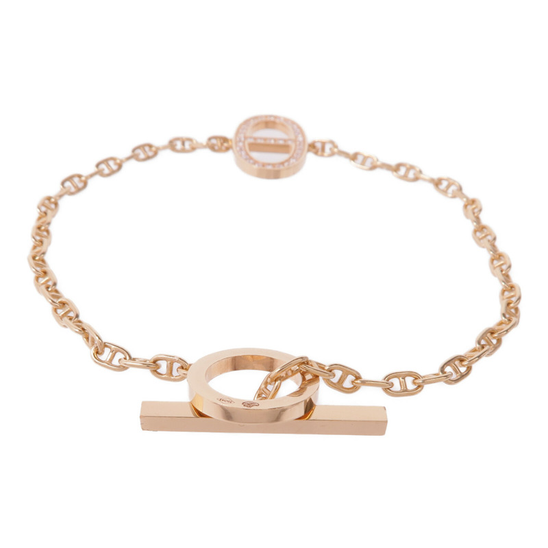 HERMES 18K玫瑰金Chaine D'Ancre Contour Diamond Bracelets鑽石手鏈-2