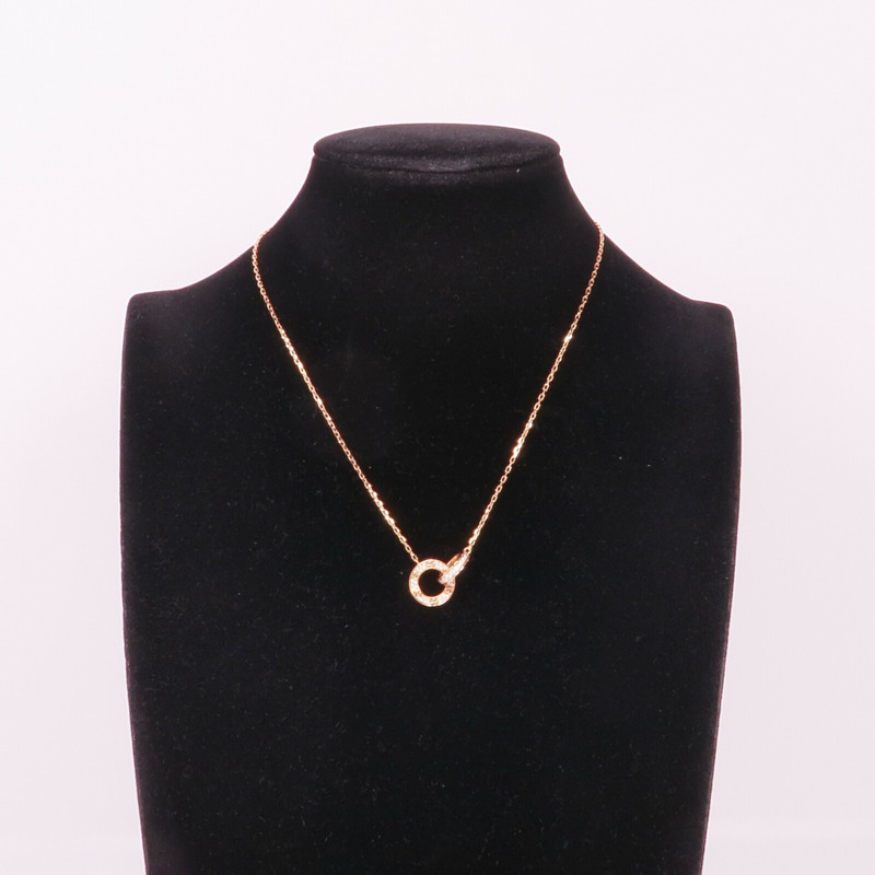 CARTIER 18K玫瑰金Love Pendant Necklace鑽石項鍊-7