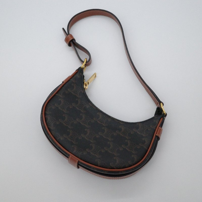 Celine 思琳 Ave Mini 經典花紋 棕色牛皮 手提包 單肩包 小廢包-1