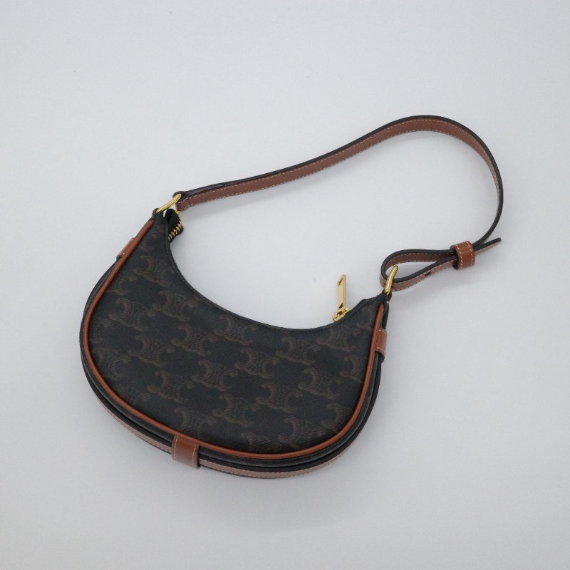 Celine 思琳 Ave Mini 經典花紋 棕色牛皮 手提包 單肩包 小廢包-2