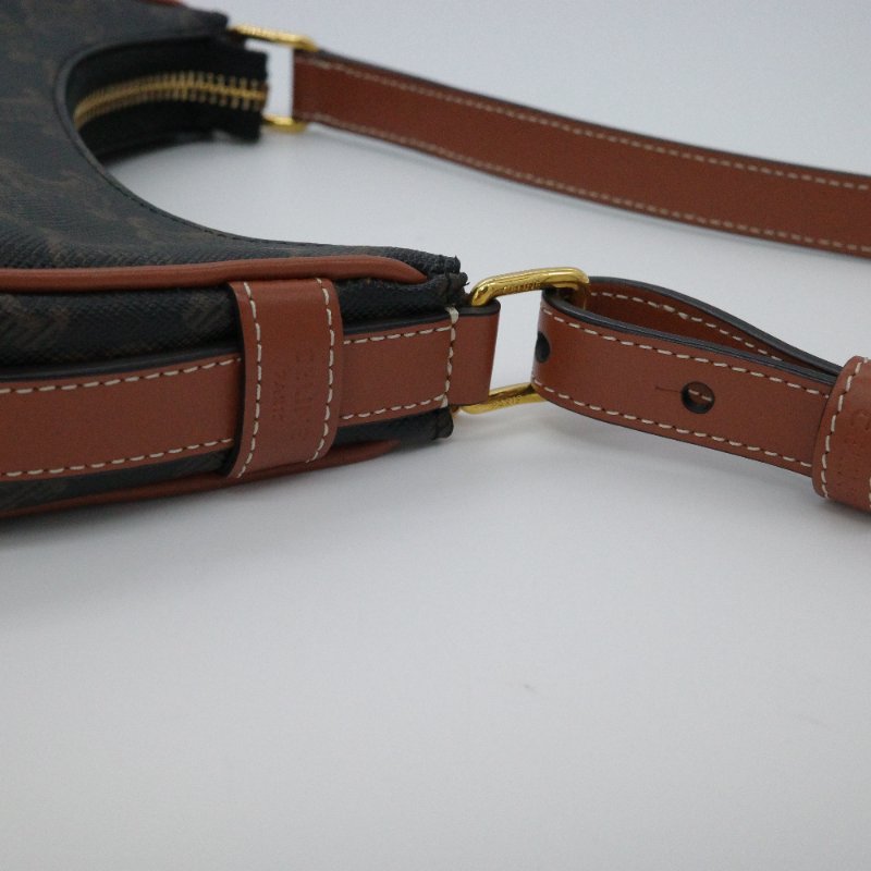 Celine 思琳 Ave Mini 經典花紋 棕色牛皮 手提包 單肩包 小廢包-4