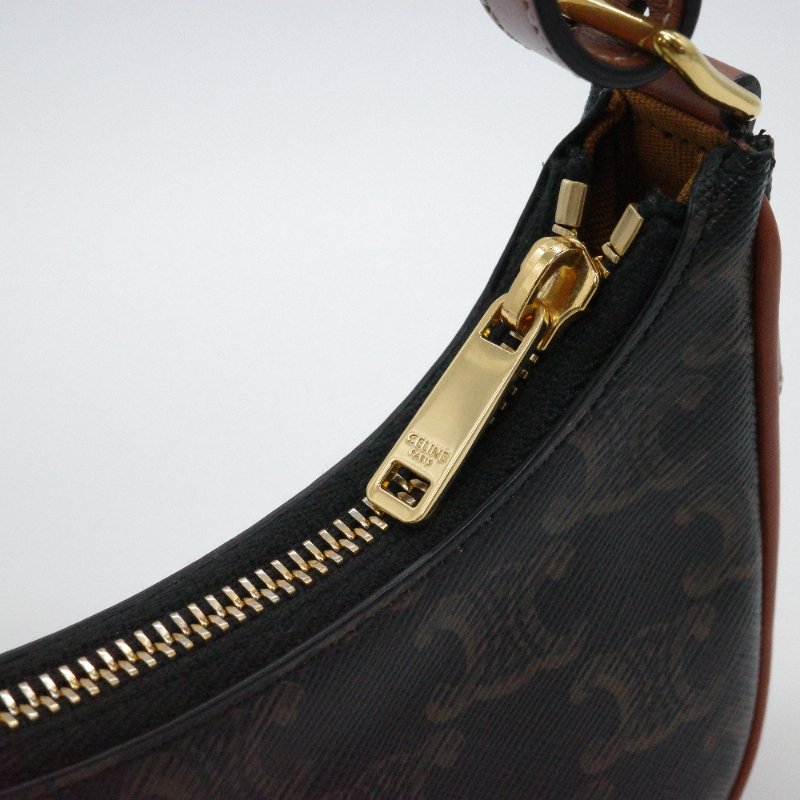 Celine 思琳 Ave Mini 經典花紋 棕色牛皮 手提包 單肩包 小廢包-6