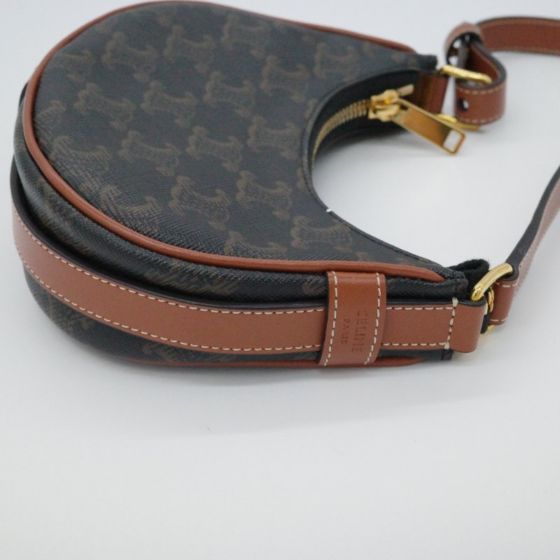 Celine 思琳 Ave Mini 經典花紋 棕色牛皮 手提包 單肩包 小廢包-7