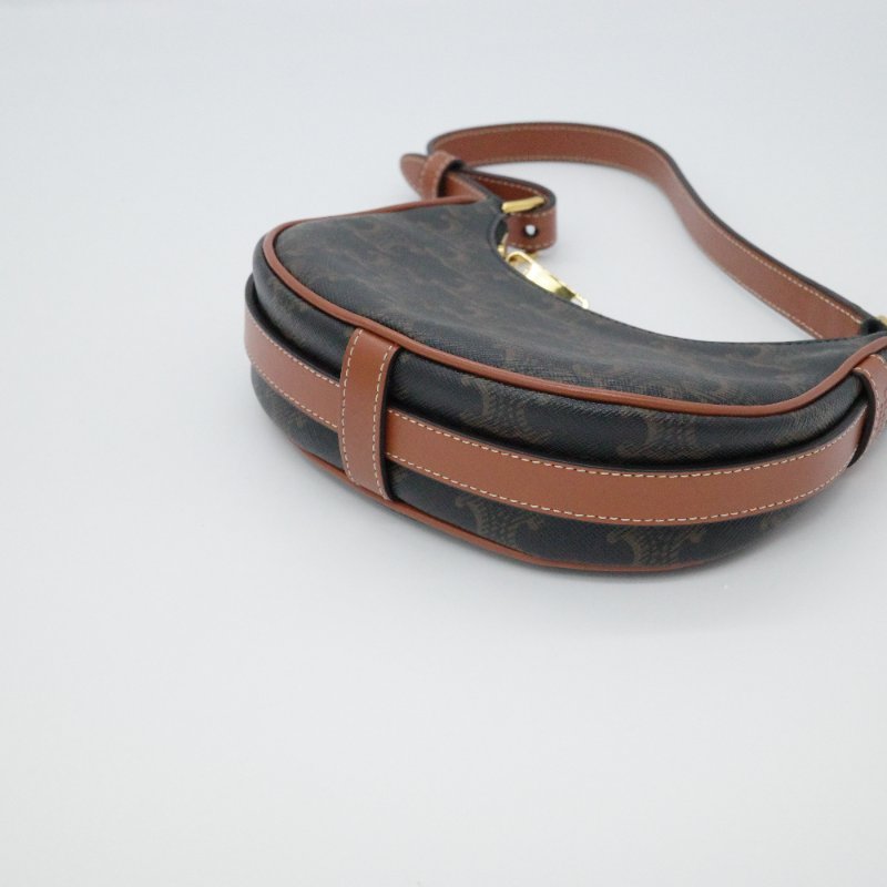 Celine 思琳 Ave Mini 經典花紋 棕色牛皮 手提包 單肩包 小廢包-8