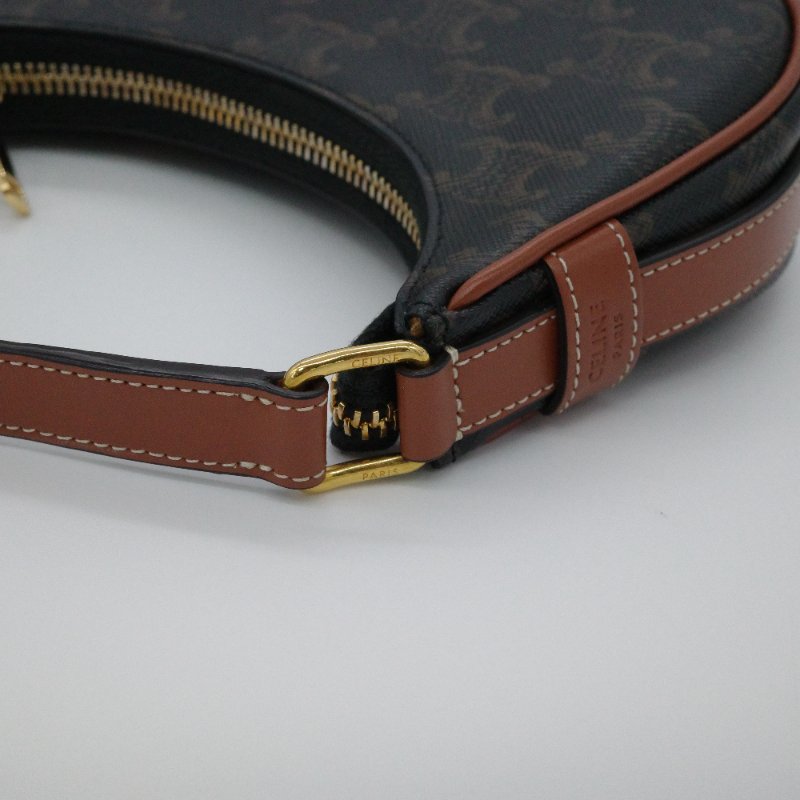 Celine 思琳 Ave Mini 經典花紋 棕色牛皮 手提包 單肩包 小廢包-9