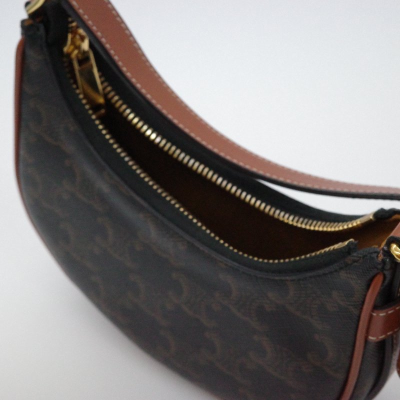 Celine 思琳 Ave Mini 經典花紋 棕色牛皮 手提包 單肩包 小廢包-11