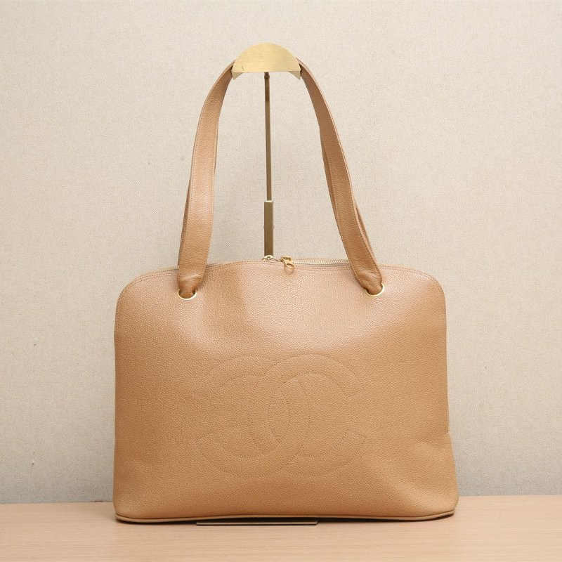 二手 米金牛單肩包 棕色 2開-0