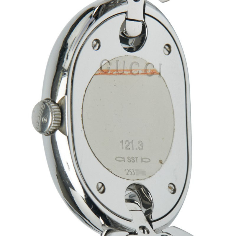 Gucci Marina Chain 三件式鑲鑽腕錶，121.3毫米石英機芯，黑色錶盤，不鏽鋼錶殼，女士款，GUCCI-3