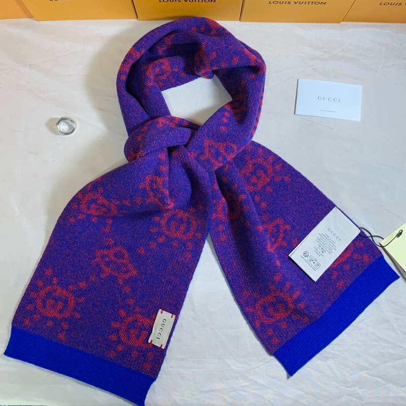 ✨全新未使用 Gucci 古馳 UFO撞色雙面圍巾-2