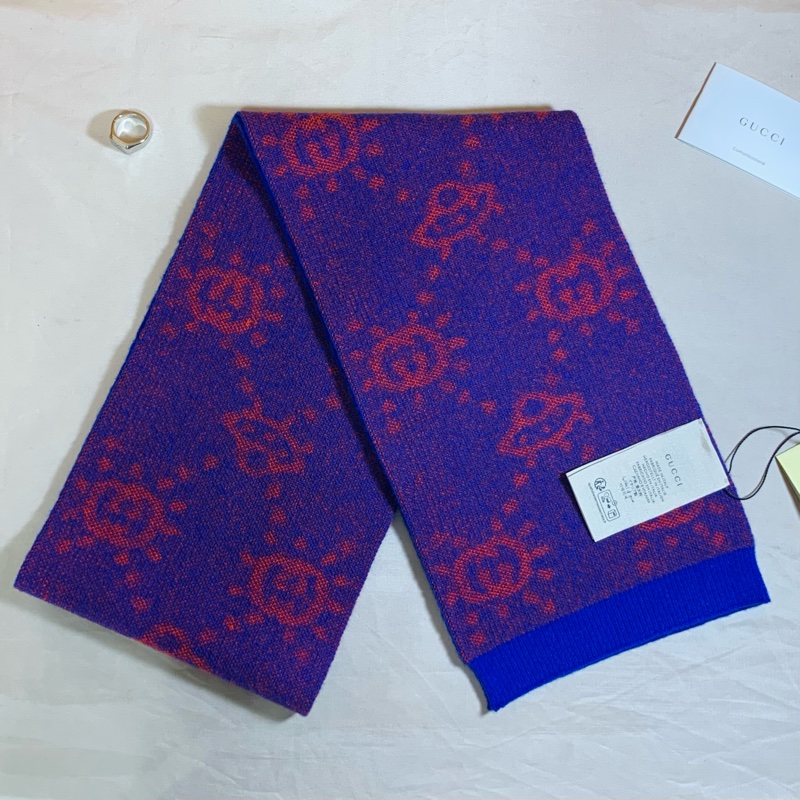 ✨全新未使用 Gucci 古馳 UFO撞色雙面圍巾-4