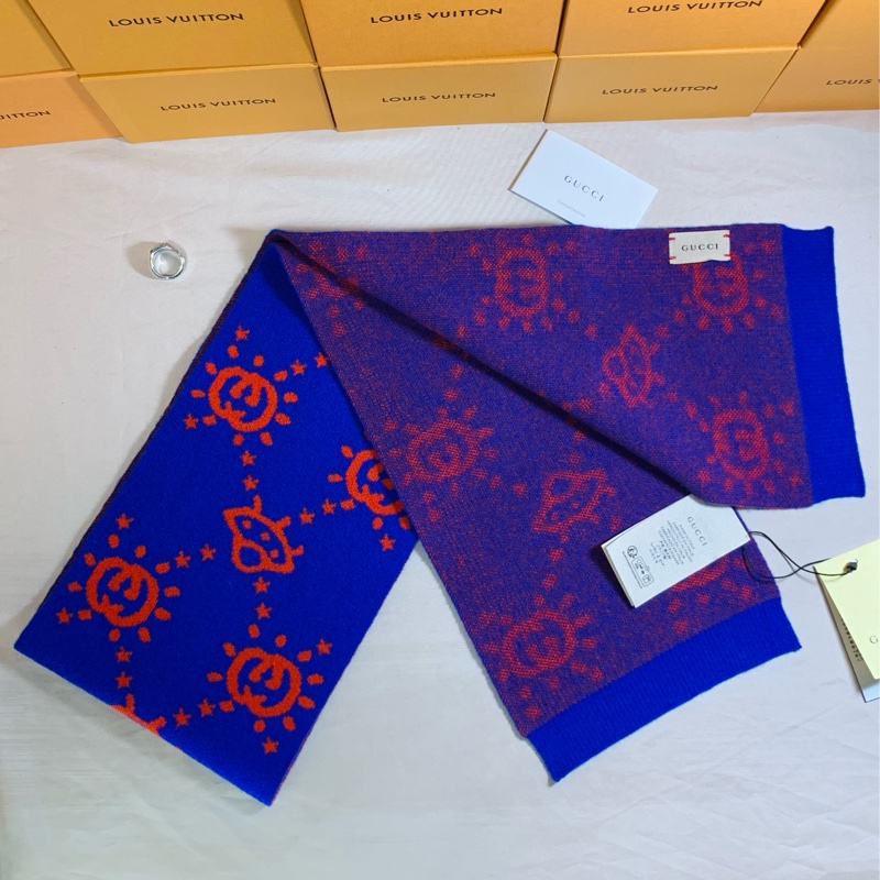 ✨全新未使用 Gucci 古馳 UFO撞色雙面圍巾-7