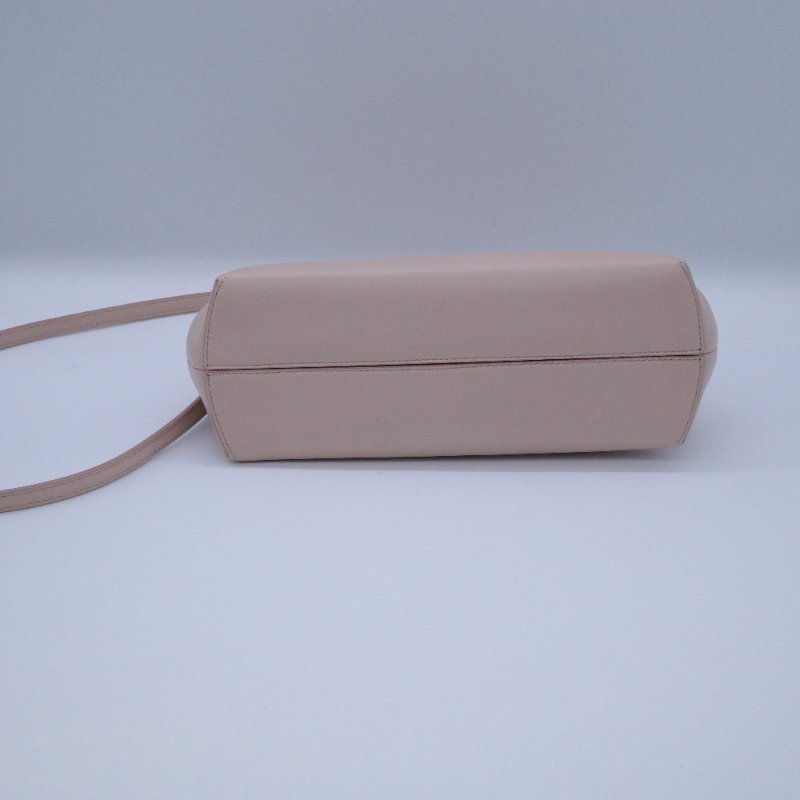 Fendi 芬迪  FIRST F Logo 羊皮革 淡粉色 裸粉色 開口包 手拿包 斜挎包-3