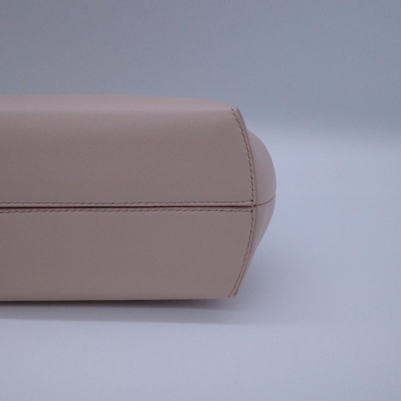 Fendi 芬迪  FIRST F Logo 羊皮革 淡粉色 裸粉色 開口包 手拿包 斜挎包-5