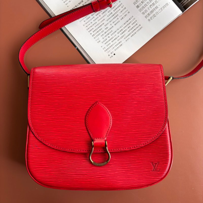 ::LOUIS VUITTON:: LV M52197  Epi Saint Cloud GM 單肩包紅色馬鞍包 斜背包-0