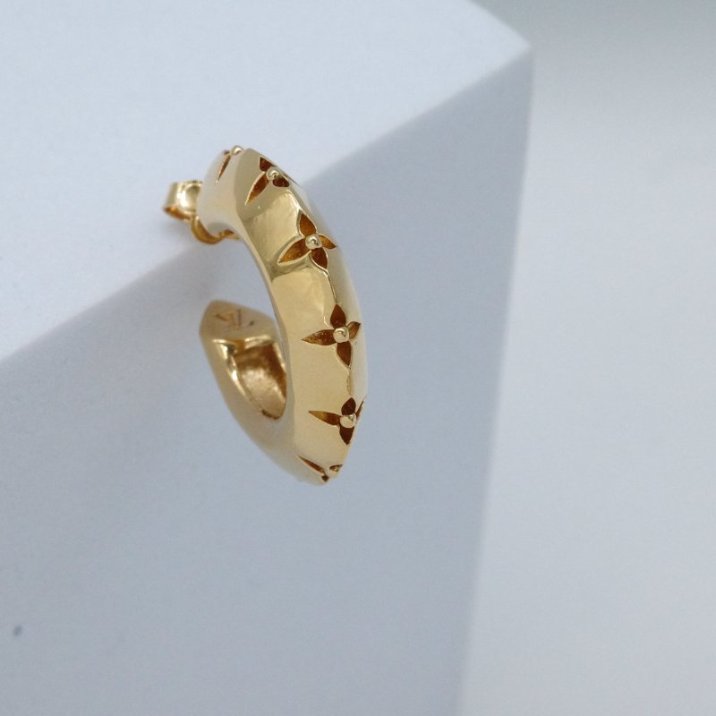 Louis Vuitton 路易威登 Blossom Hoops 圓形 金色 耳環-2