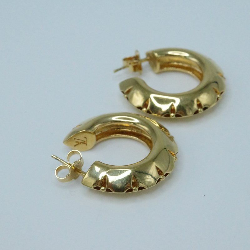 Louis Vuitton 路易威登 Blossom Hoops 圓形 金色 耳環-4