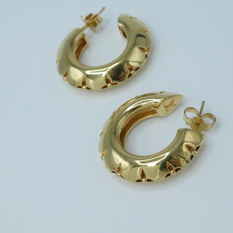 Louis Vuitton 路易威登 Blossom Hoops 圓形 金色 耳環-6