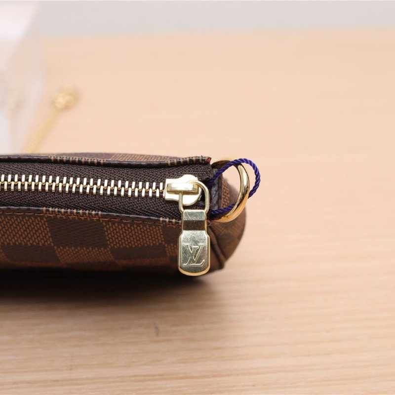 中古 mini麻将包 棕色棋盘格-4