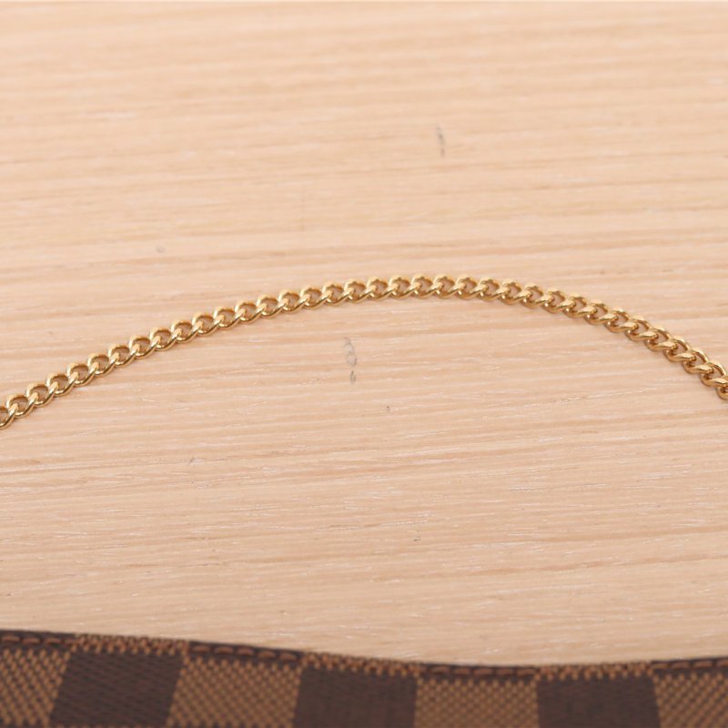 中古 mini麻将包 棕色棋盘格-5