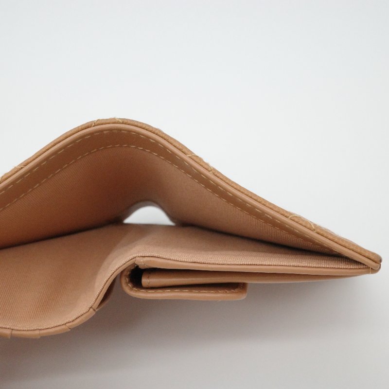 Chanel 香奈兒 焦糖色 荔枝牛皮 兩折 短夾 短錢包 （有鈔票位+零錢位）-9