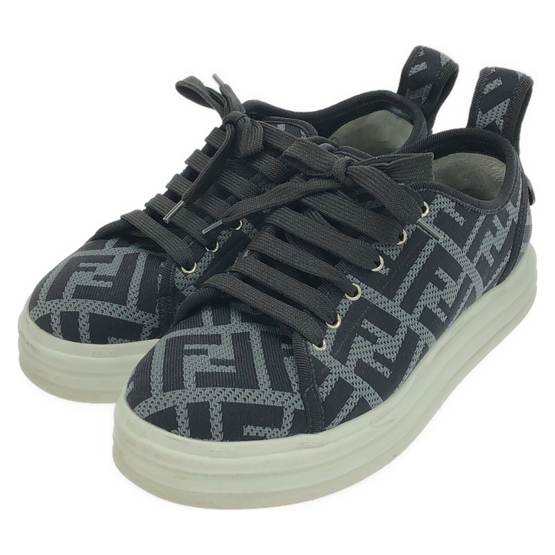 FENDI 女士36號繫帶運動鞋，黑色，二手-0