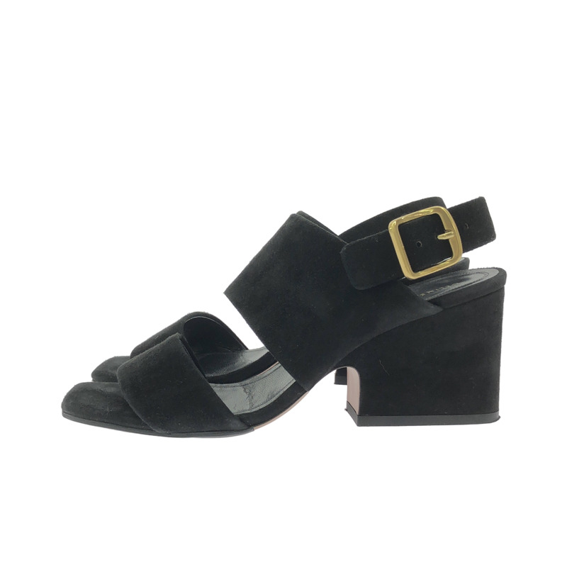 CELINE 黑色麂皮帶涼鞋，二手女款-2