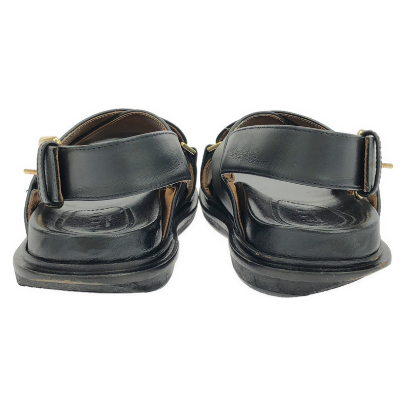 MARNI 黑色真皮涼鞋 FBMS005201 女士黑色真皮涼鞋 二手-1