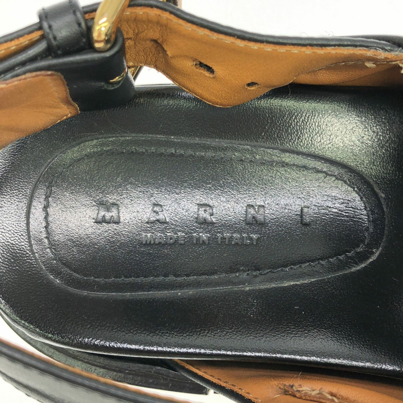 MARNI 黑色真皮涼鞋 FBMS005201 女士黑色真皮涼鞋 二手-5