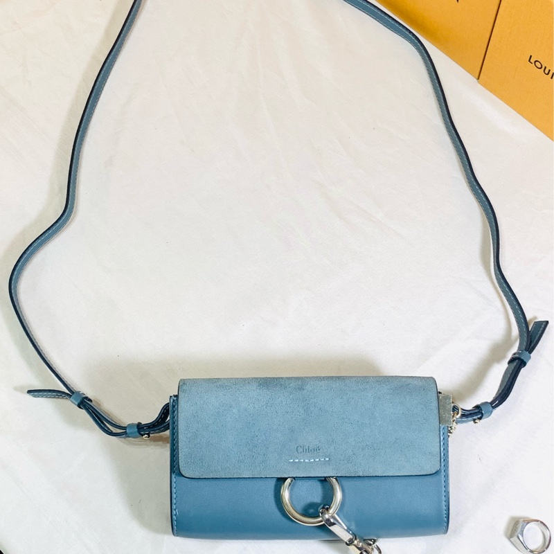 ✨經典甜價 Chloé 蔻依 超美藍灰小肩背包 斜背包-1