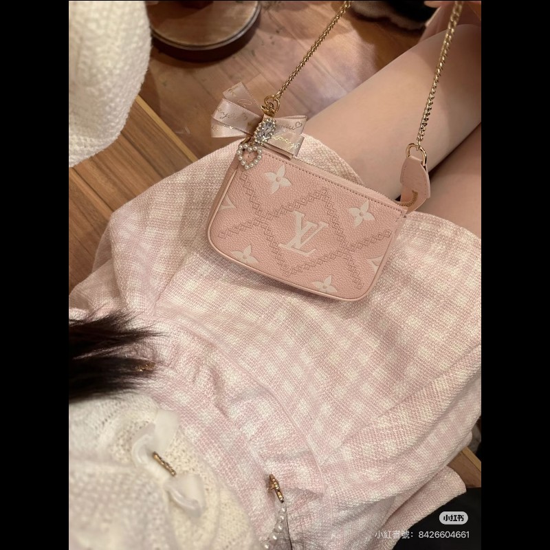 莉亞精品♡LV 限量款小麻將 粉色刺繡 全新閒置-3