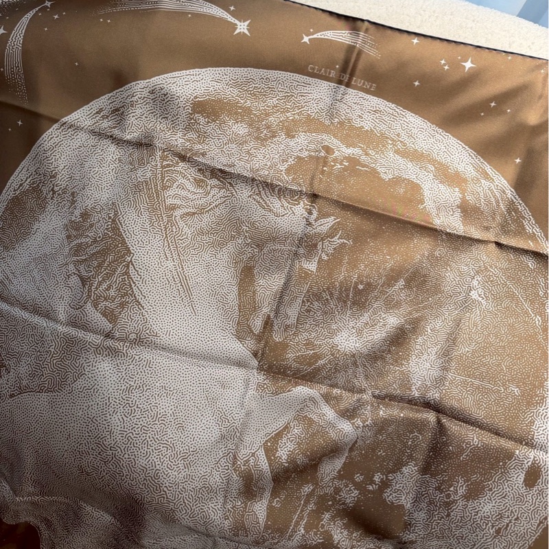 HERMES 月球飛馬雙面絲巾 全新品-4