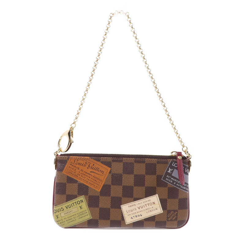 LOUIS VUITTON Damier Pochette Milla MM金扣鏈帶肩背袋-1