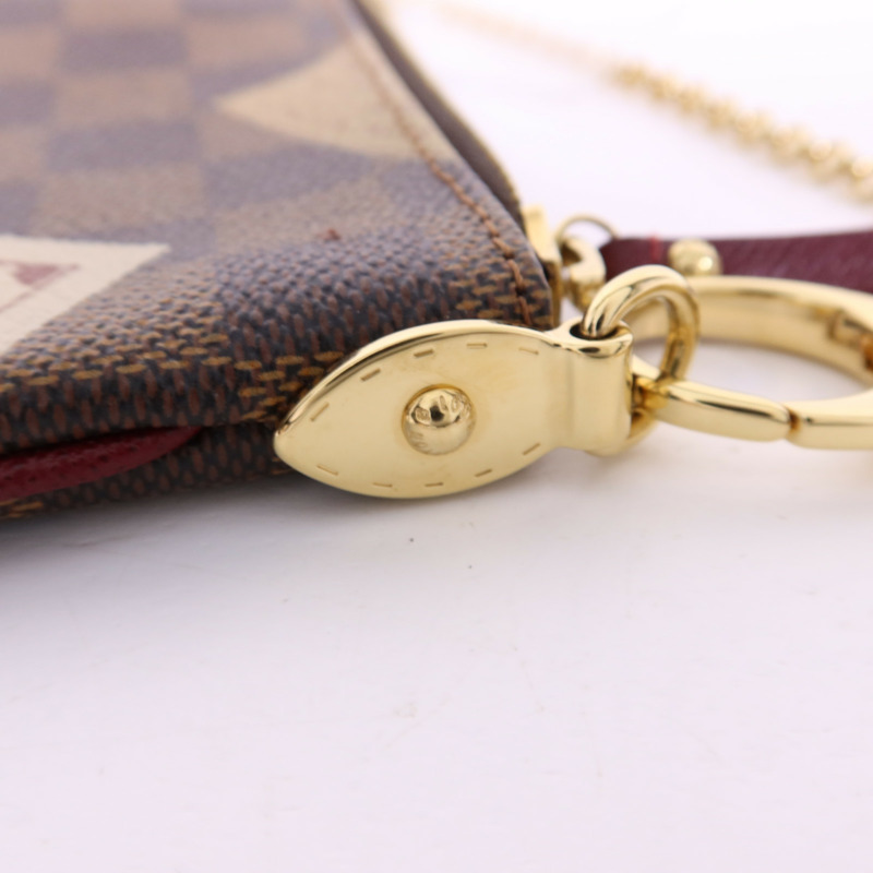 LOUIS VUITTON Damier Pochette Milla MM金扣鏈帶肩背袋-9