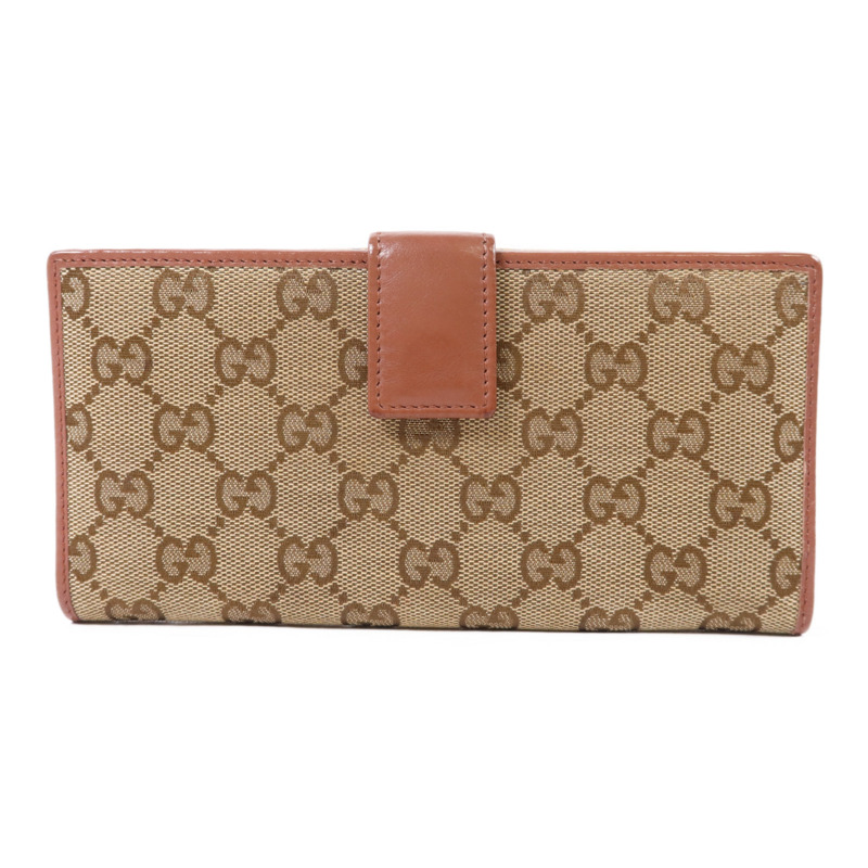 GUCCI 帆布Long Bifold Wallet金扣長錢包-1
