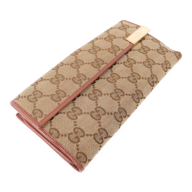 GUCCI 帆布Long Bifold Wallet金扣長錢包-2