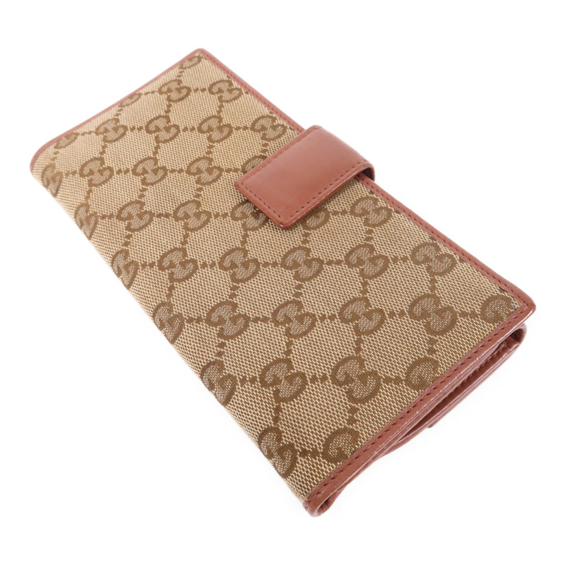 GUCCI 帆布Long Bifold Wallet金扣長錢包-3