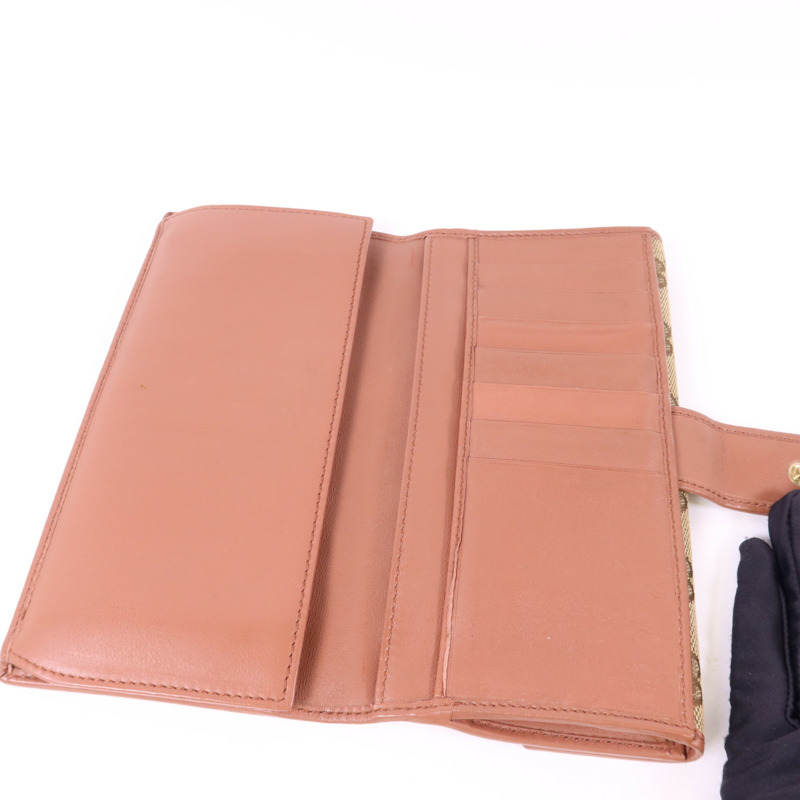 GUCCI 帆布Long Bifold Wallet金扣長錢包-5