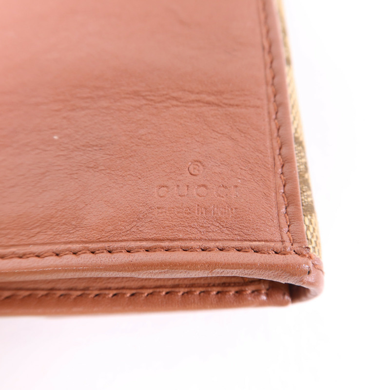 GUCCI 帆布Long Bifold Wallet金扣長錢包-7