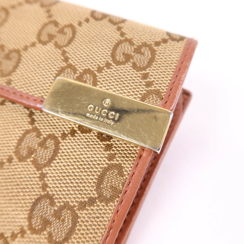 GUCCI 帆布Long Bifold Wallet金扣長錢包-10