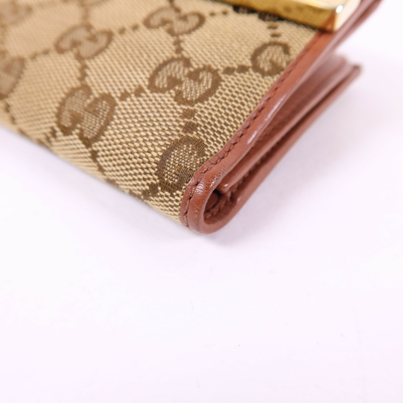 GUCCI 帆布Long Bifold Wallet金扣長錢包-11