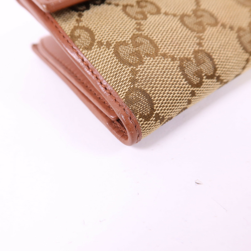 GUCCI 帆布Long Bifold Wallet金扣長錢包-12