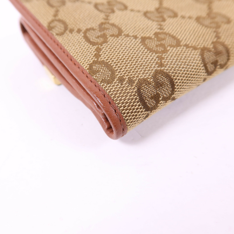 GUCCI 帆布Long Bifold Wallet金扣長錢包-14