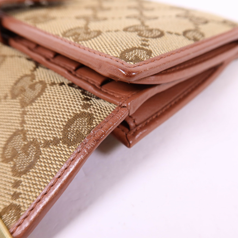 GUCCI 帆布Long Bifold Wallet金扣長錢包-18